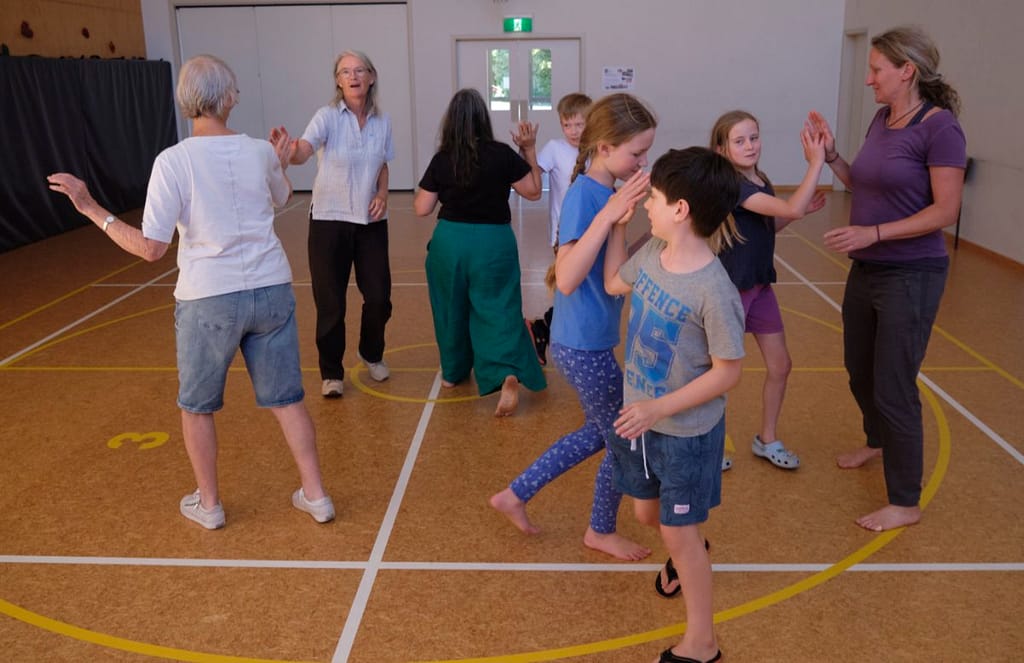 All ages dancing and singing